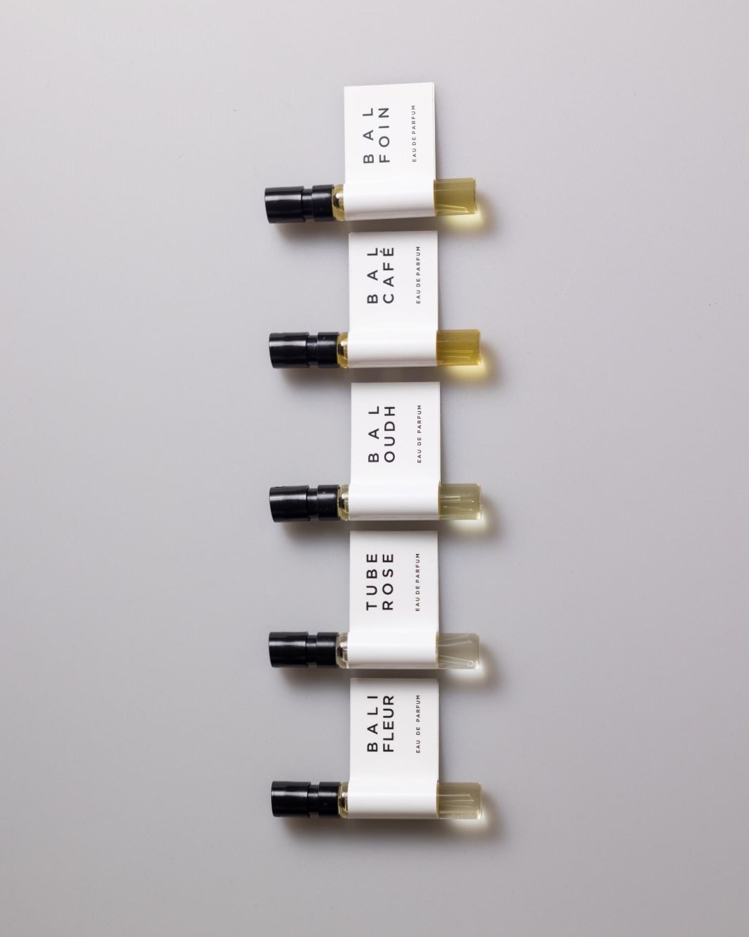 5 x 2 ml Sample: BALIFLEUR, TUBEROSE, BALOUDH, BALCAFÉ, BALFOIN